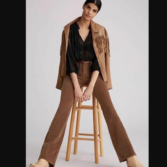 NWT Cabarello Anthropologie S Black ‘Amala’ Eyelet Long Sleeve Blouse - Picture 2 of 9